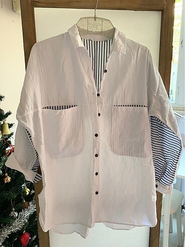 s Beden beyaz Renk Furkan Exclusive Oversize gömlek S-M beden