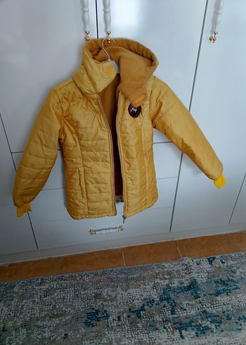 Kız Çocuk Sarı Fermuarlı Mont erkek çocuk ta giyebilir