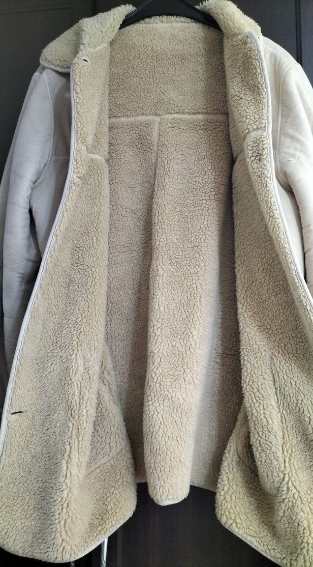 Düğmeli Beyaz Süet Midi Kadın Ceket - Görsel 2