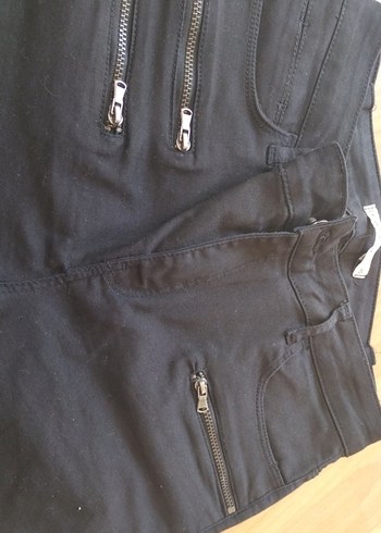 40 Beden siyah Renk Siyah Fermuarlı Mini Denim Şort