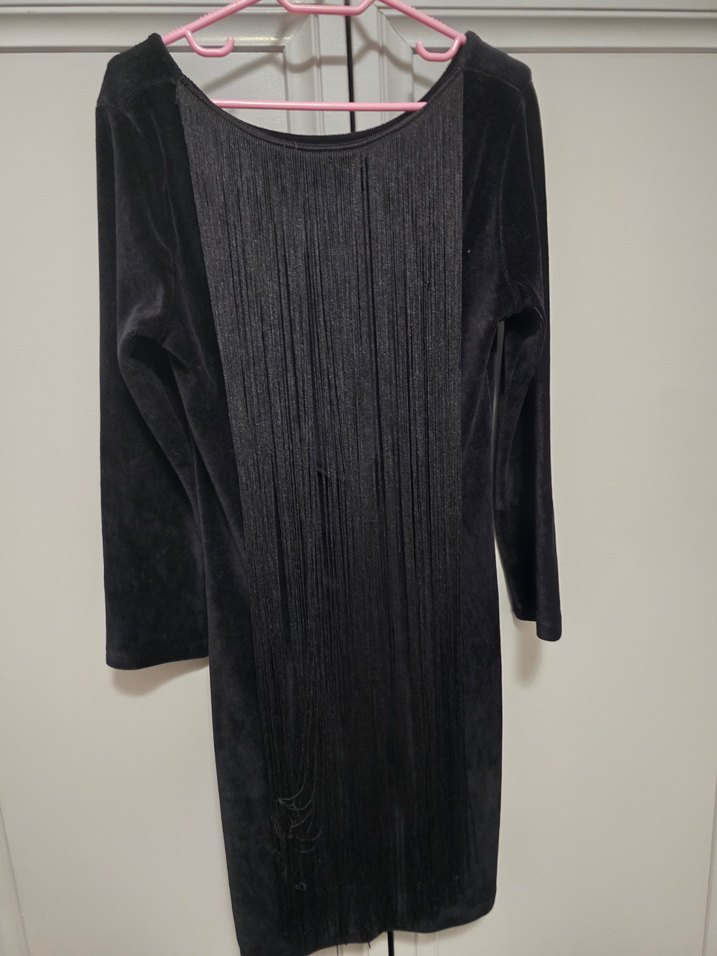 Siyah Drapeli Uzun Kollu Midi Goth Elbise - Görsel 2