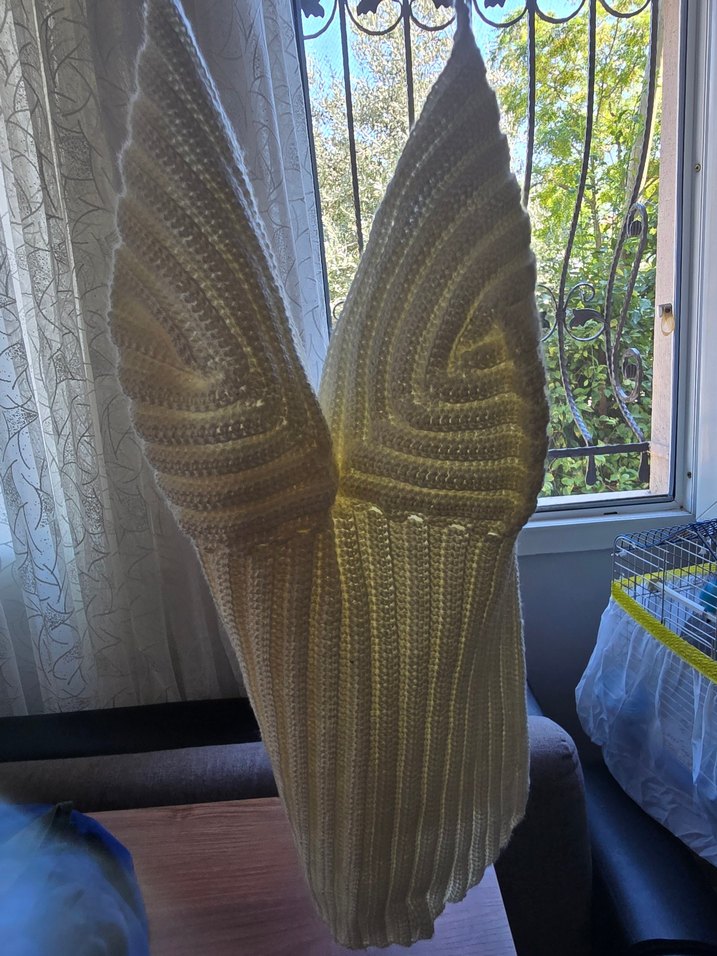 Beyaz Örgü Askılı Kadın Süveter - Görsel 3