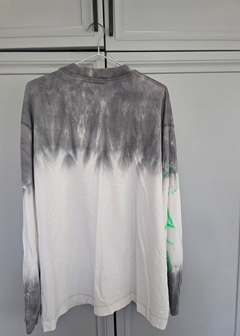 Gri Tie-Dye Yüksek Yaka Pamuklu - Görsel 3