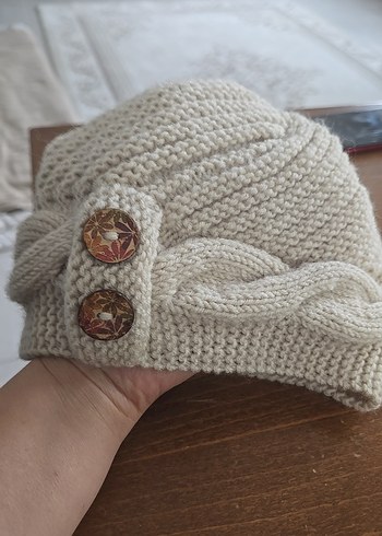 Bej Örgü Bohem Kadın Bere - Görsel 3