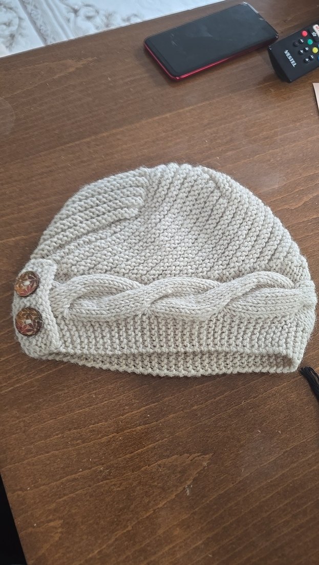 Bej Örgü Bohem Kadın Bere - Görsel 2