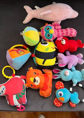 Renkli Bebek Diş Kaşıyıcı ve Çıngırak Seti