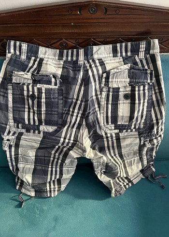 Gri Kemerli Erkek Kargo Şort - Görsel 3