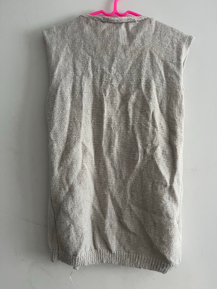 Gri V Yaka Örgü Kadın Süveter - Görsel 2