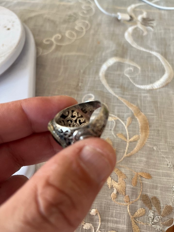 Bohem Gri Vintage Erkek Yüzük 925 ayar gümüş 16 gr - Görsel 3