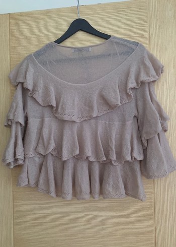 Zara Volanlı Triko Top - Görsel 4