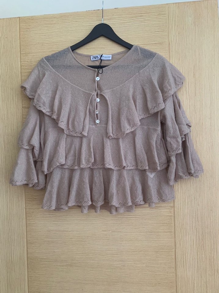 Zara Volanlı Triko Top - Görsel 2