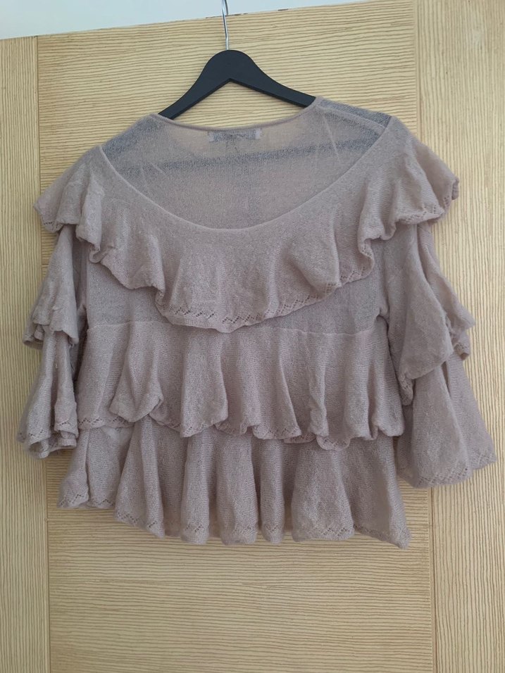 Zara Volanlı Triko Top - Görsel 4