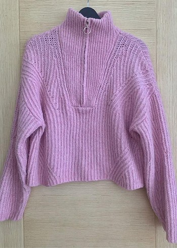 Stradivarius Pembe Triko Kazak - Görsel 4