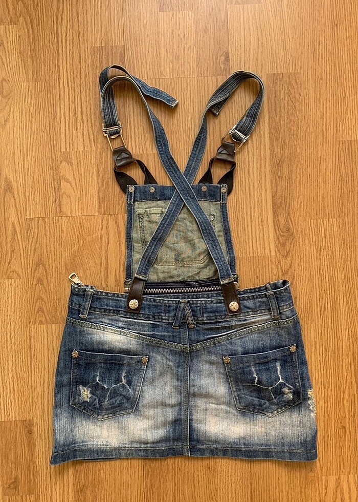 Adriana Lima jeans salopet - Görsel 3