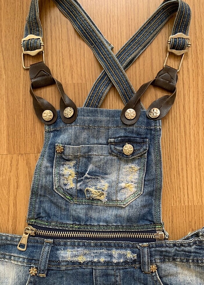 Adriana Lima jeans salopet - Görsel 2