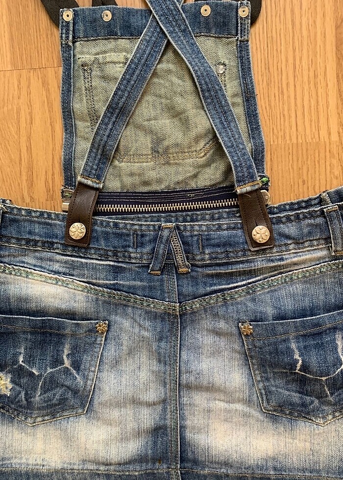 Adriana Lima jeans salopet - Görsel 4