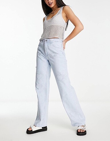 Bershka taşlı jean