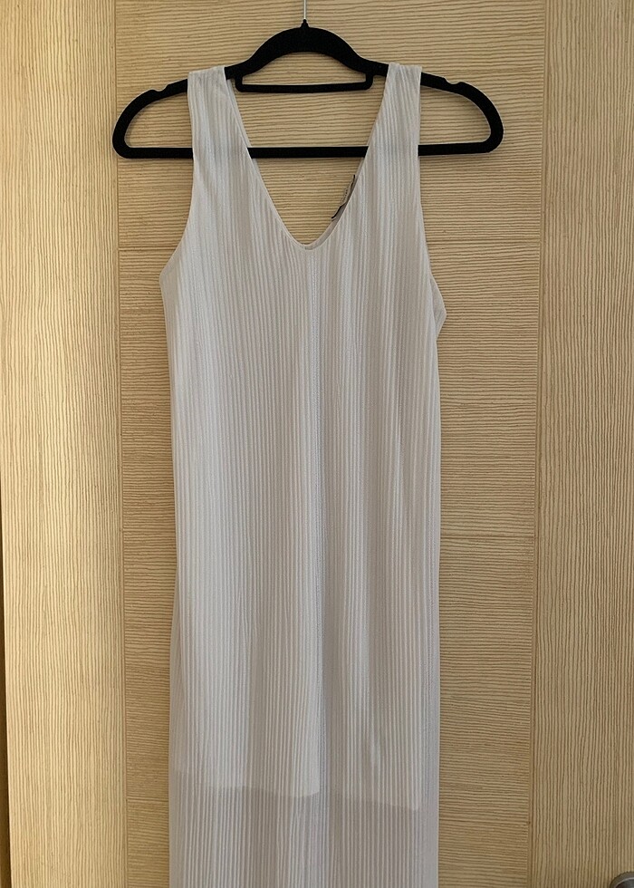 Mudo v yaka maxi boy elbise - Görsel 2