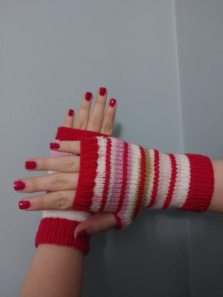 Renkli Örgü Kadın Eldiven - Görsel 2