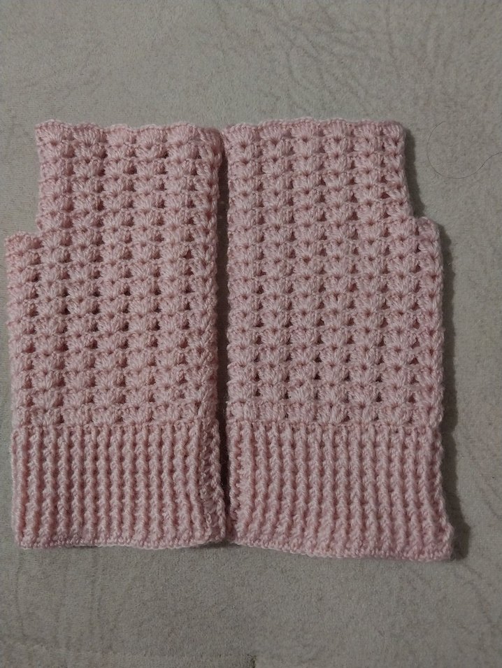 Pembe Bohem Örgü Kadın Eldiveni - Görsel 3