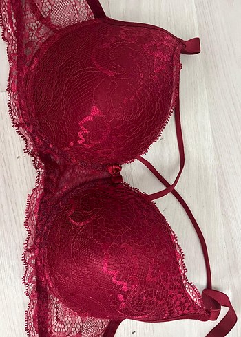 Bordo Dantelli Bohem Sütyen - Görsel 2