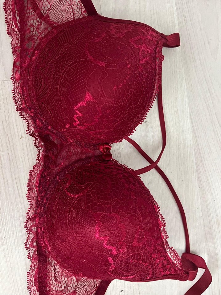 Bordo Dantelli Bohem Sütyen - Görsel 2