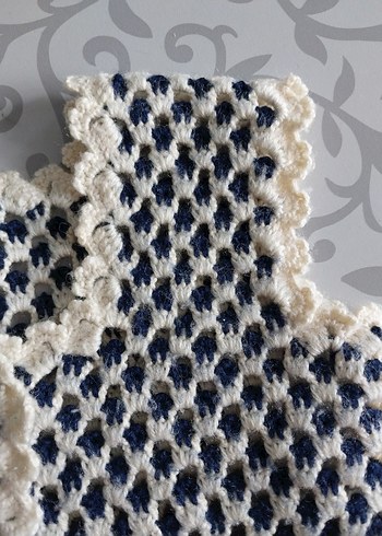 Nakışlı Örgü Kız Çocuk Yeleği - Görsel 6