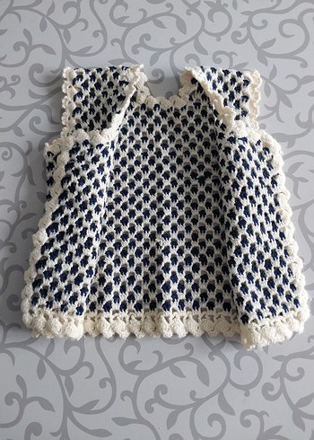 Nakışlı Örgü Kız Çocuk Yeleği - Görsel 4