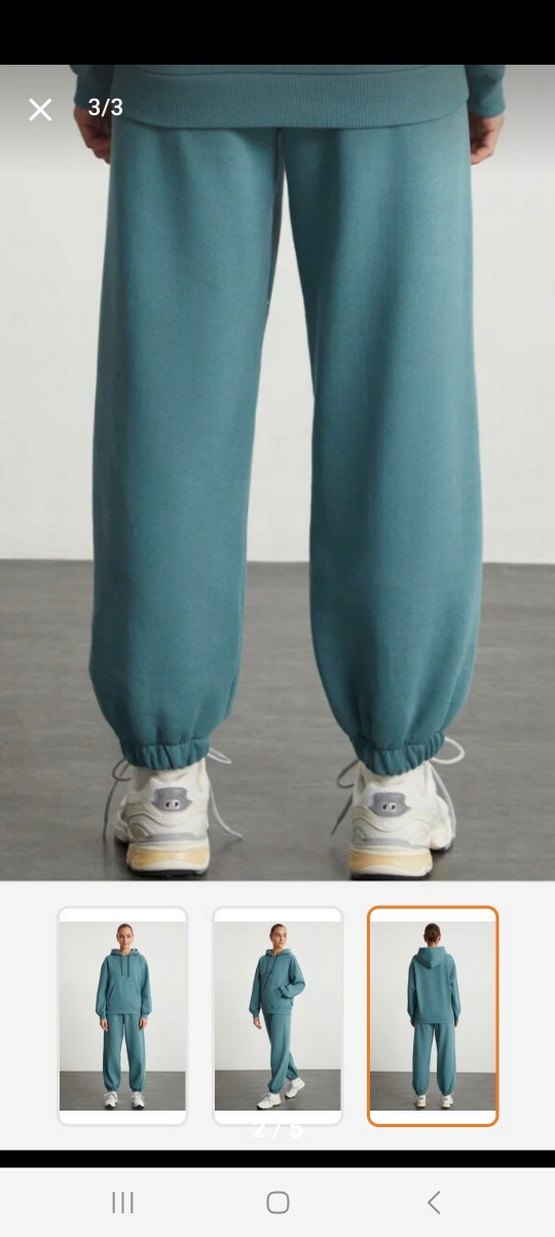 Kadın Mavi Gri Rahat Kesim Eşofman Altı - Görsel 2