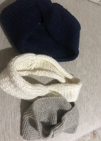 Gri Örgü Saç Bandı - Görsel 6