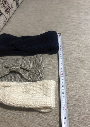 Gri Örgü Saç Bandı - Görsel 2