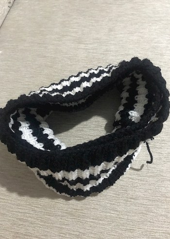 Gri Örgü Saç Bandı - Görsel 9