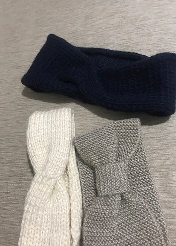 Gri Örgü Saç Bandı - Görsel 3