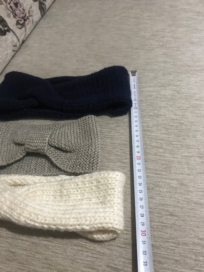 Gri Örgü Saç Bandı - Görsel 2