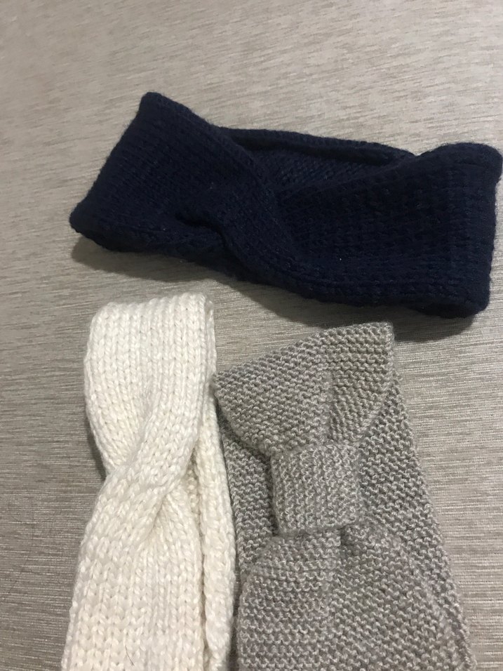 Gri Örgü Saç Bandı - Görsel 3