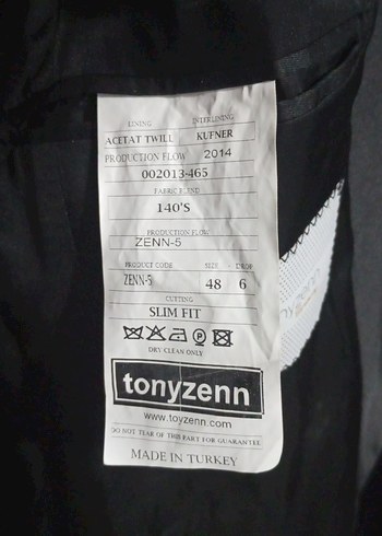 Düğmeli Saten geçişli yakası saten Siyah Erkek Takım Ceketi - Görsel 6