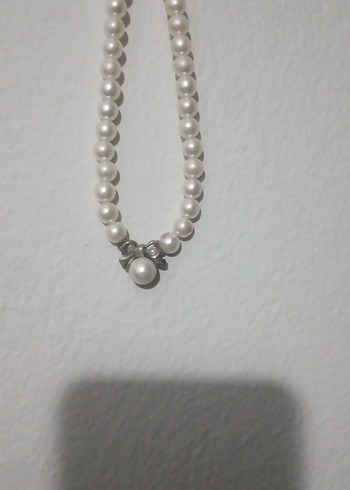 Beyaz İnci Boncuklu Midi Kolye - Görsel 2