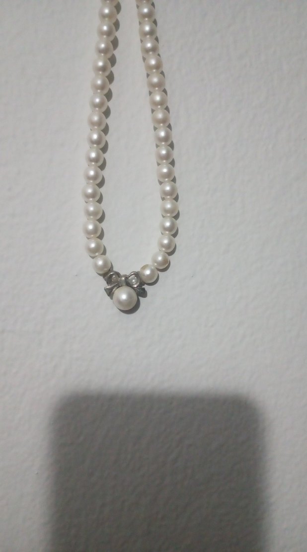 Beyaz İnci Boncuklu Midi Kolye - Görsel 2