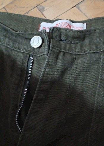 asker yeşili cepli rahat pantolon - Görsel 3