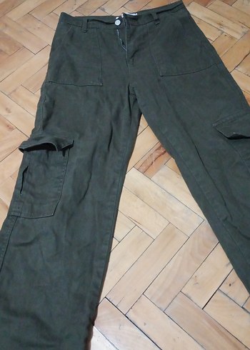 asker yeşili cepli rahat pantolon - Görsel 2