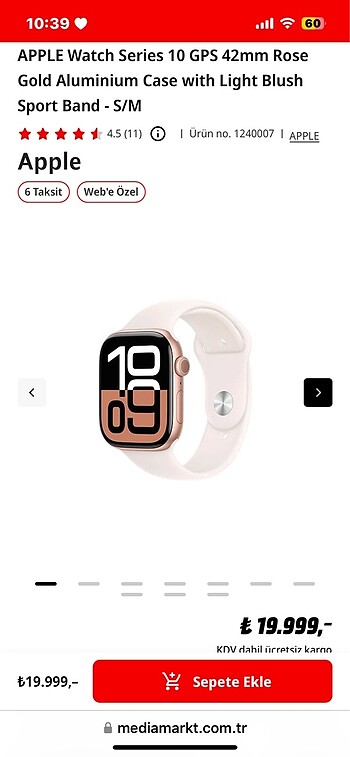 Apple Watch 10 serisi 42Mm