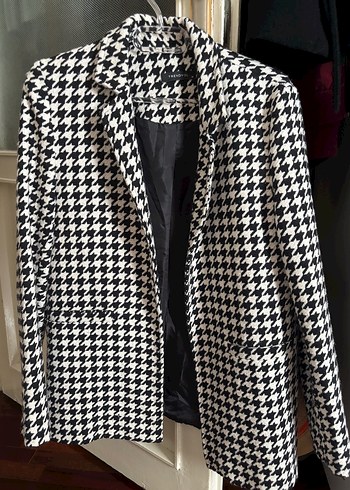 Kazayağı desenli blazer ceket