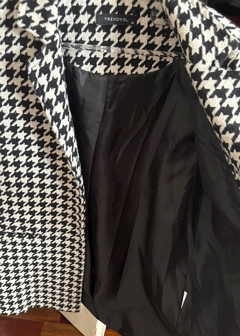 s Beden Kazayağı desenli blazer ceket