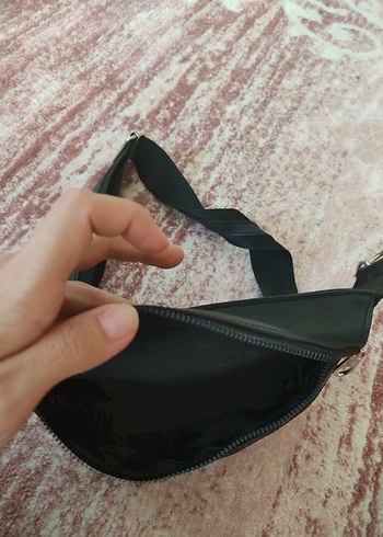 Beden siyah Renk Siyah Deri Kemerli Kadın Çapraz Çanta