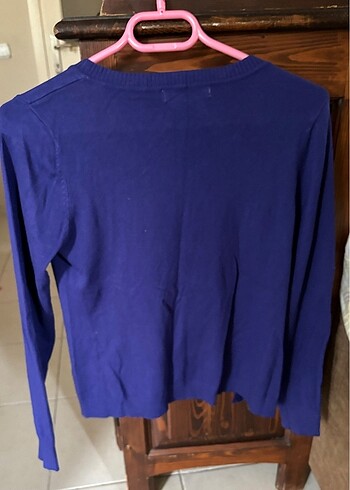 Mor triko hırka - Görsel 3