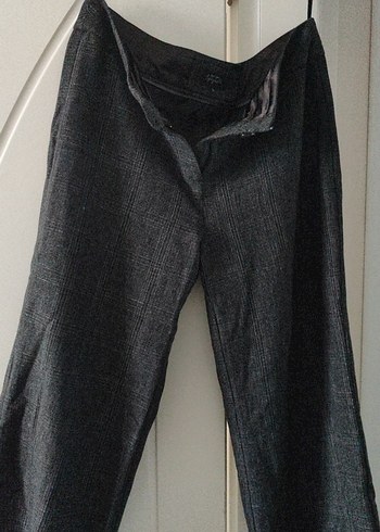 Gri Kadın Midi Denim Kumaş Pantolon - Görsel 4