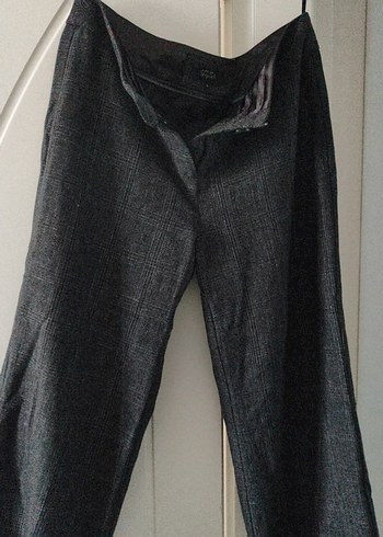 Gri Kadın Midi Denim Kumaş Pantolon - Görsel 3