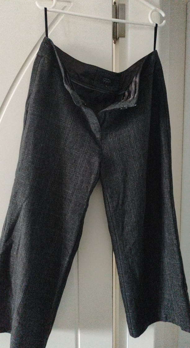 Gri Kadın Midi Denim Kumaş Pantolon - Görsel 4