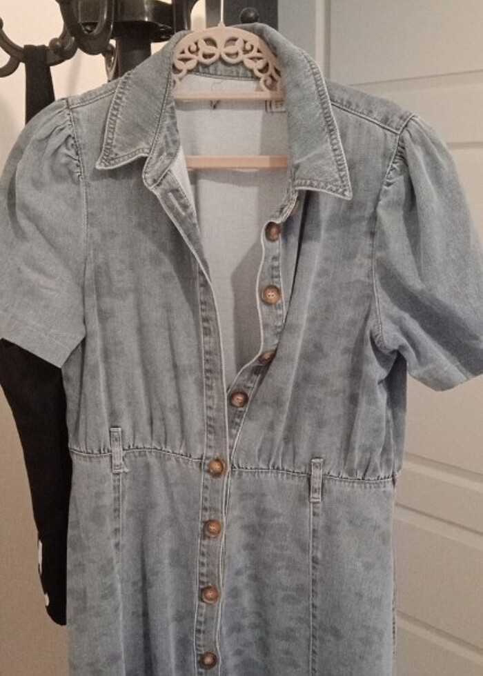 Bayan kot elbise - Görsel 4