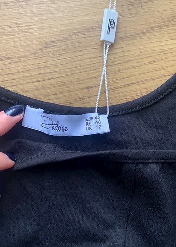 Siyah gece bluzu crop - Görsel 5